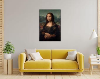 Mona Lisa Canvas Wall Art, Leonardo Da Vinci Print, Famous Painting, Modern Abstract Artwork, Wall Decor, Canvas or Poster Options