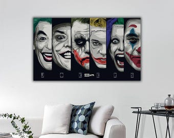 Jokers Wall Art, Canvas Print, Joker Movie Poster, Joker Room Decor, Joker Comic Art, Modern Joker Poster, Pop Art Wall Decor, Gift Idea