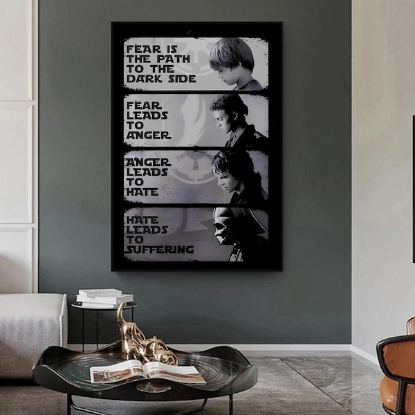 OBI-WAN KENOBI Star Wars Canvas Print, Anakin Dark Side Wall Art, Anakin Skywalker Poster, Darth Vader-Luke Skywalker Print,Star Wars Decor