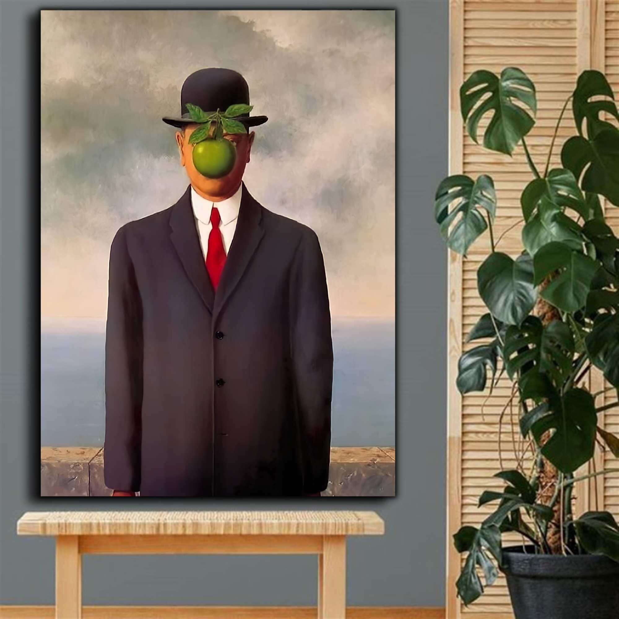 Rene Magritte Canvas Print Art, the Son of Man by René Magritte