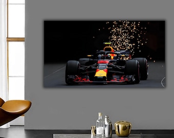 Max Verstappen Canvas Print, F1 Redbull Racing Car Wall Art, RedBull Verstappen Print, Honda F1 Canvas Wall Decor, Formula One Canvas Print.