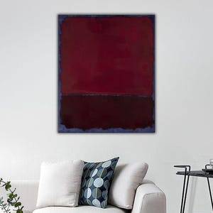 Red And Burgundy Over Blue 1969 Print, Mark Rothko Canvas Print, Rothko Reproduction Print, Rothko Abstract Print, Modern Canvas Wall Decor