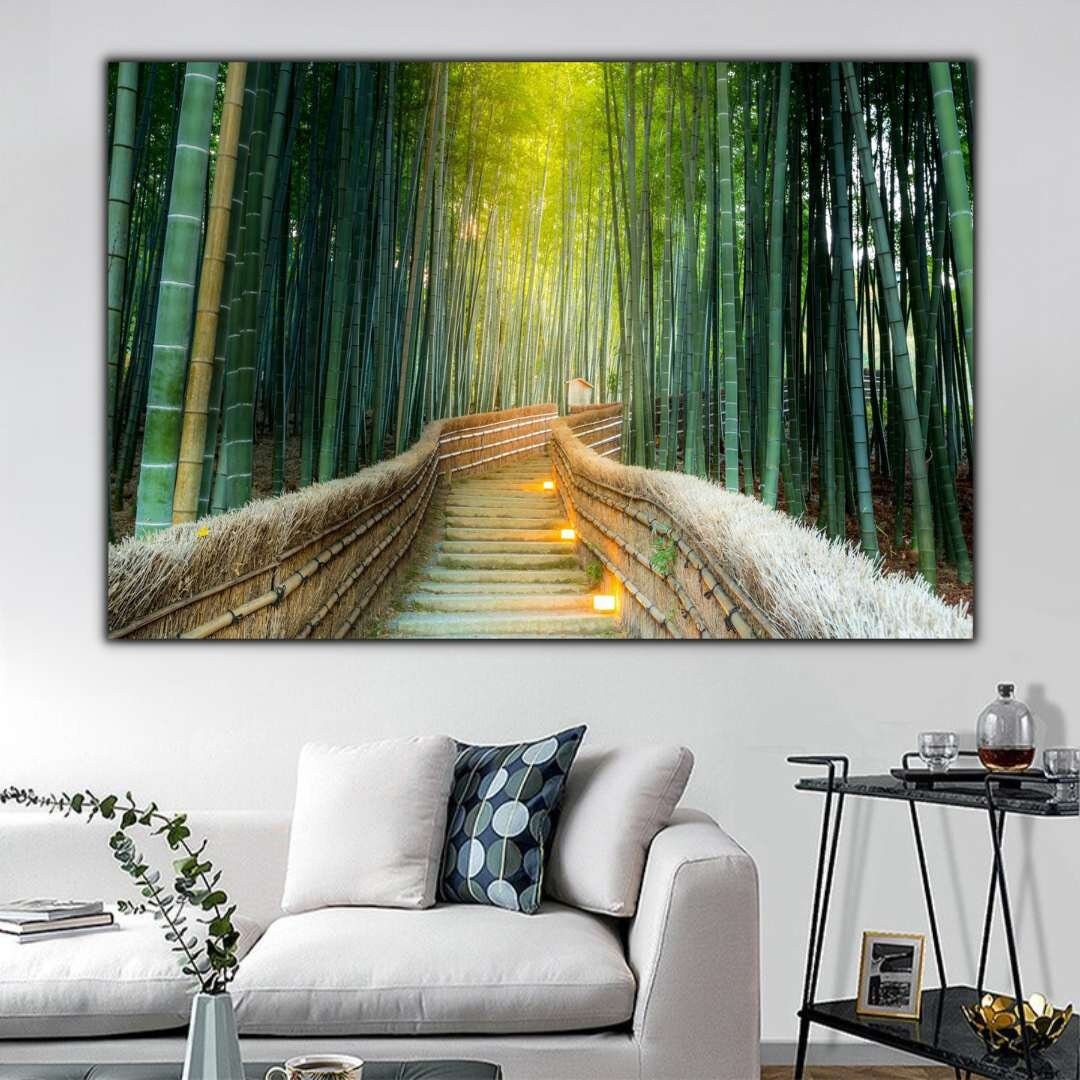 Bamboo Forest Canvas Print Bamboo Trees Wall Art Bamboo Wall Etsy