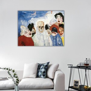 James Ensor: Skeleton Obelisk Canvas Print - Famous Art