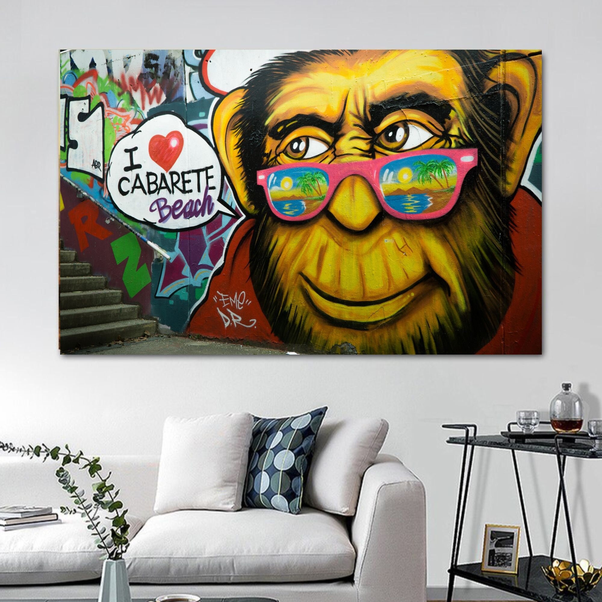 Banksy street art - chimp Poster, Affiche | All poster chez Europosters
