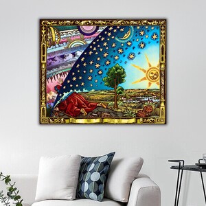 Gravure Flammarion Canvas Wall Art, Astronomy Canvas Painting, Gravure Flammarion Canvas Poster, Renaissance Wall Decor, Modern Wall Art