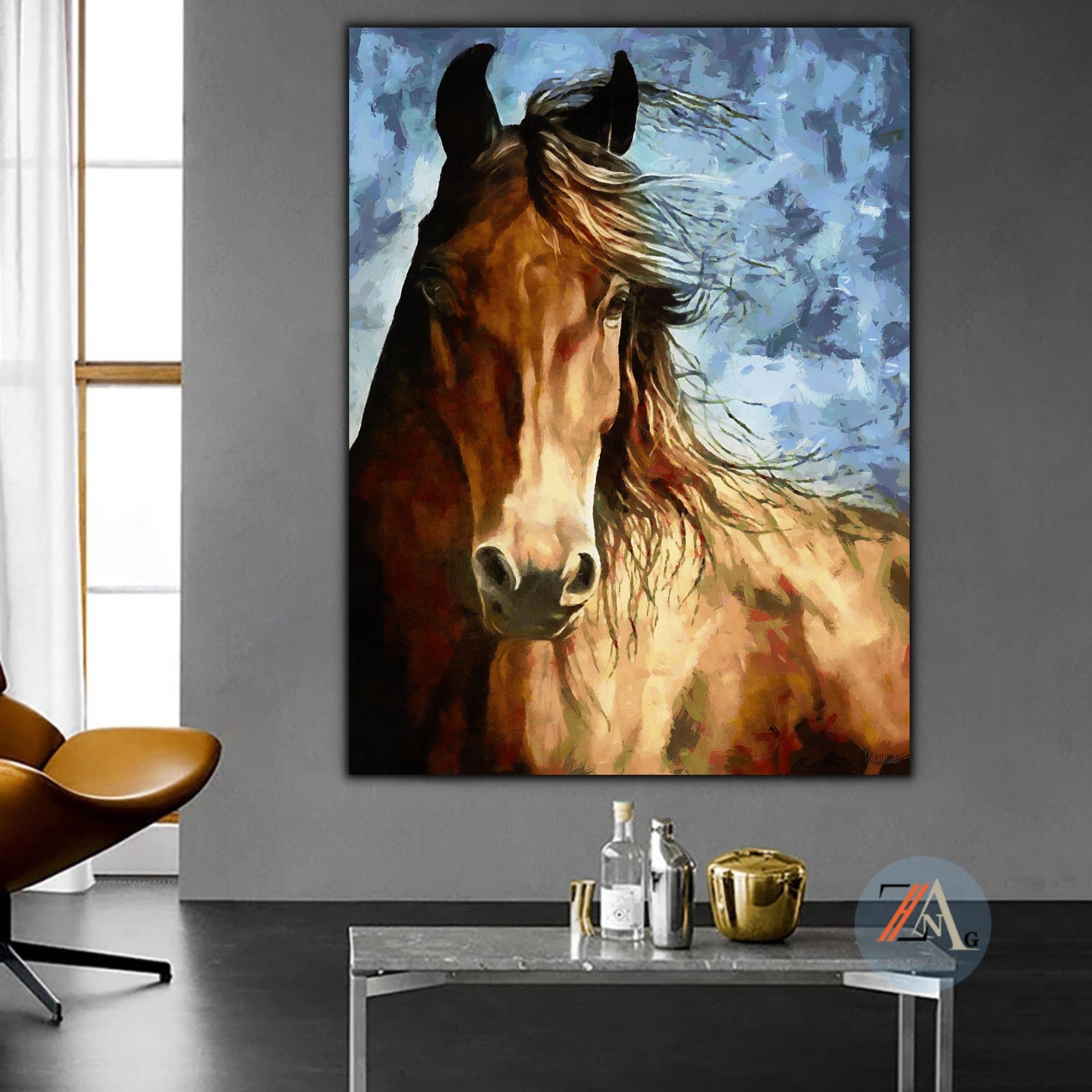 Wild Horse Canvas Print, Large Horse Wall Decor, Extra Large Wall Art ...