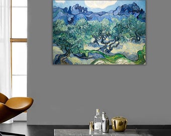 Wandbild „Die Olivenbäume“ von Van Gogh, Leinwanddruck von Vincent van Gogh, Wohndekoration, Wanddekoration für Van-Gogh-Ausstellungen, Leinwandbild