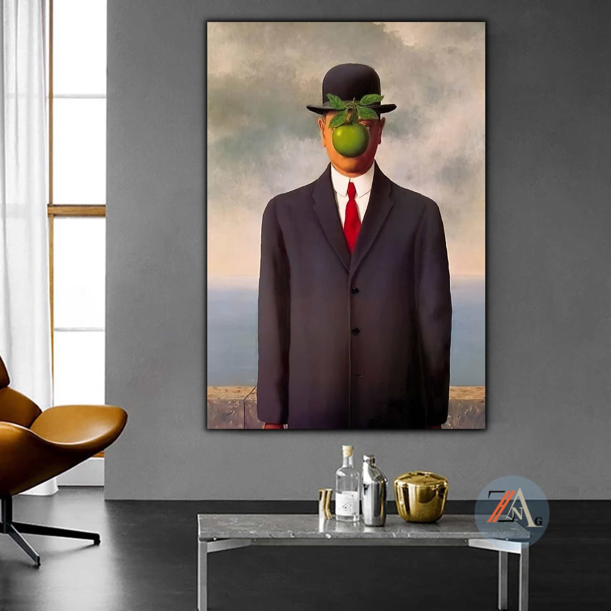Rene Magritte Canvas Print Art, the Son of Man by René Magritte