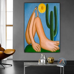 Abaporu by Tarsila Do Amaral Wall Art, Tarsila Do Amaral Print Art, Abaporu Canvas Wall Decor, Brazil Abaporu wall Decor, Tarsila do Amaral