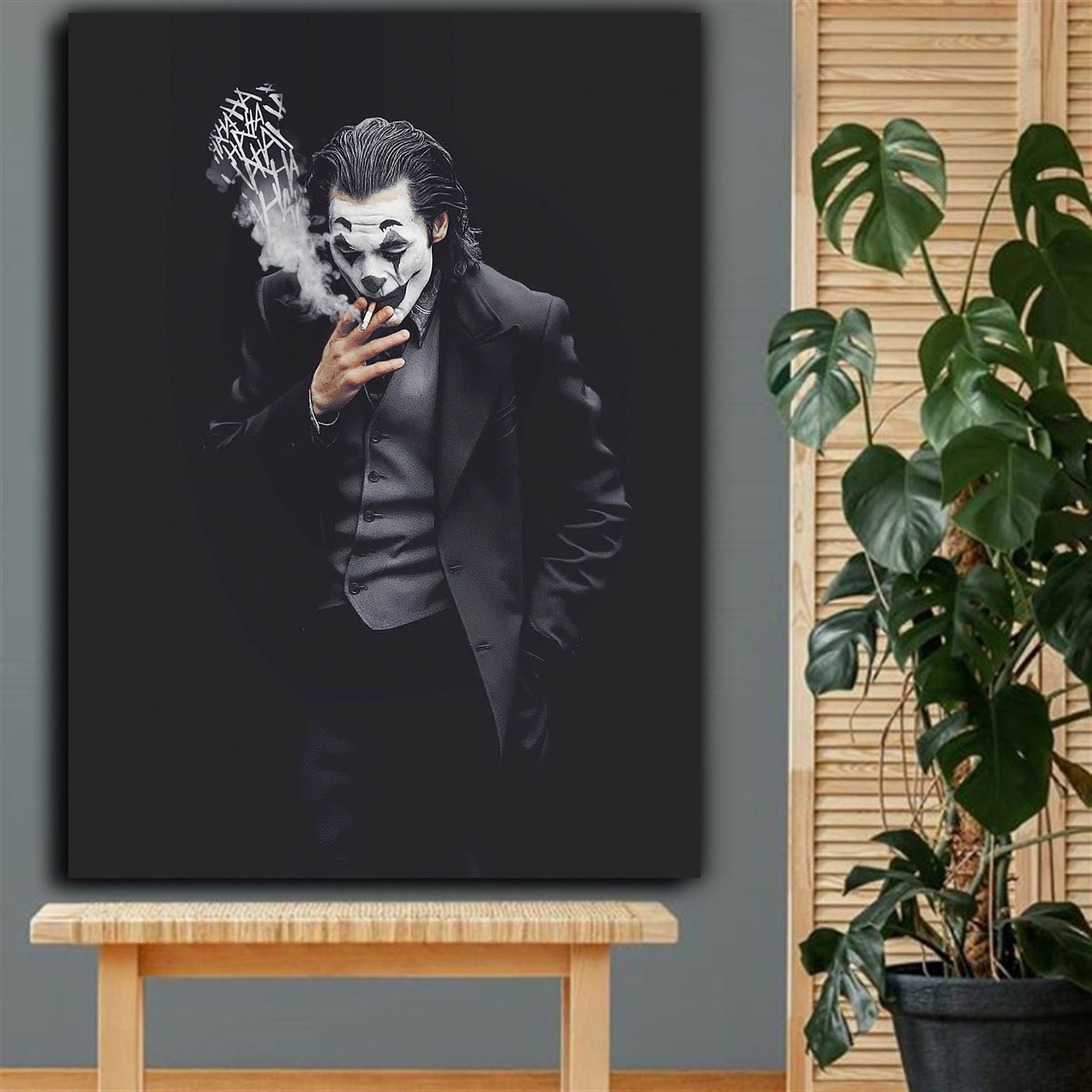Joker Smokey Canvas Print: Black and White Movie Poster - Etsy