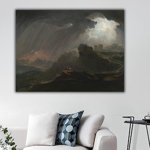 Joshua Commanding the Sun to Stand Still by John Martin, The Last Judgment Wall Art, John Martin Canvas Print, John Martin Canvas Wall Decor