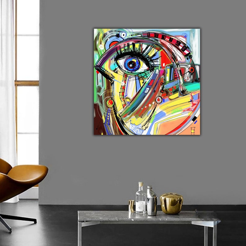 Eye Canvas Wall Art, Eye Abstract Canvas Print, Colorful Eye Canvas ...