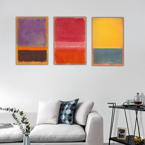Set Of 3 Mark Rothko Canvas Print, Mark Rothko Wall Arts, Mark Rothko Print, Abstract Art Print, Rothko Reproduction Poster, Minimalist Art