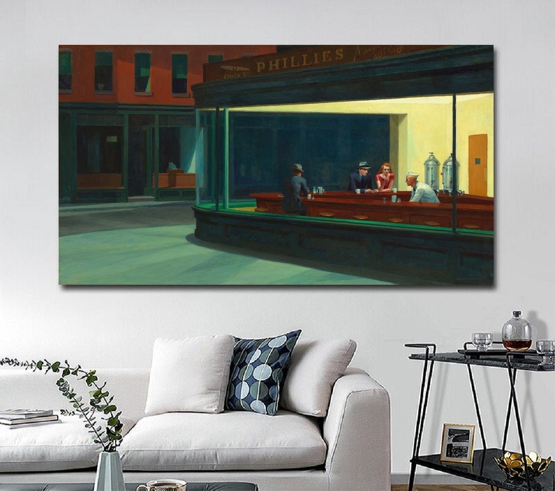 Nighthawks by Edward Hopper Wall Art Nighthawks Canvas Print Etsy