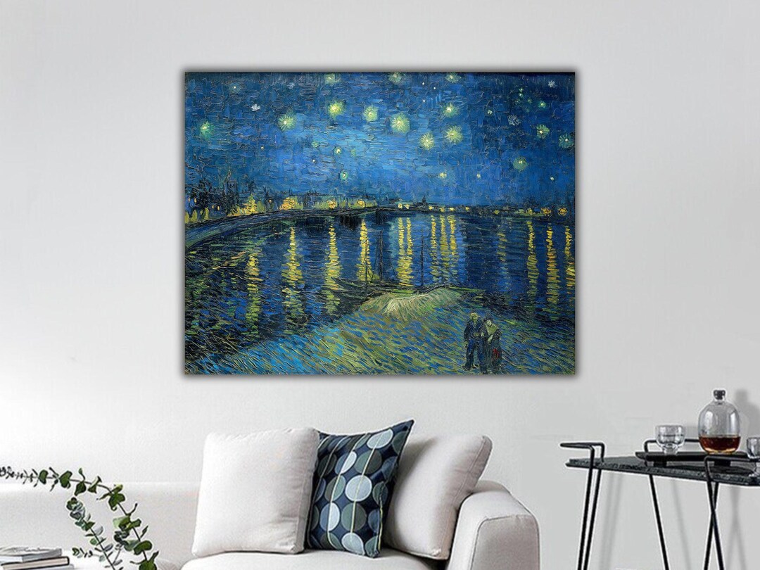 Starry Night Over the Rhone Canvas Print, Vincent Van Gogh Wall Art ...