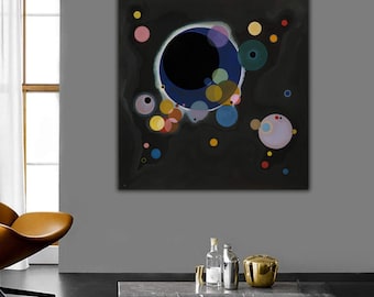 Several Circles by Kandinsky Canvas Art, Abstract Wall Decor, Wassily Kandinsky Poster, Expressionism Artwork, Modern Canvas Prints