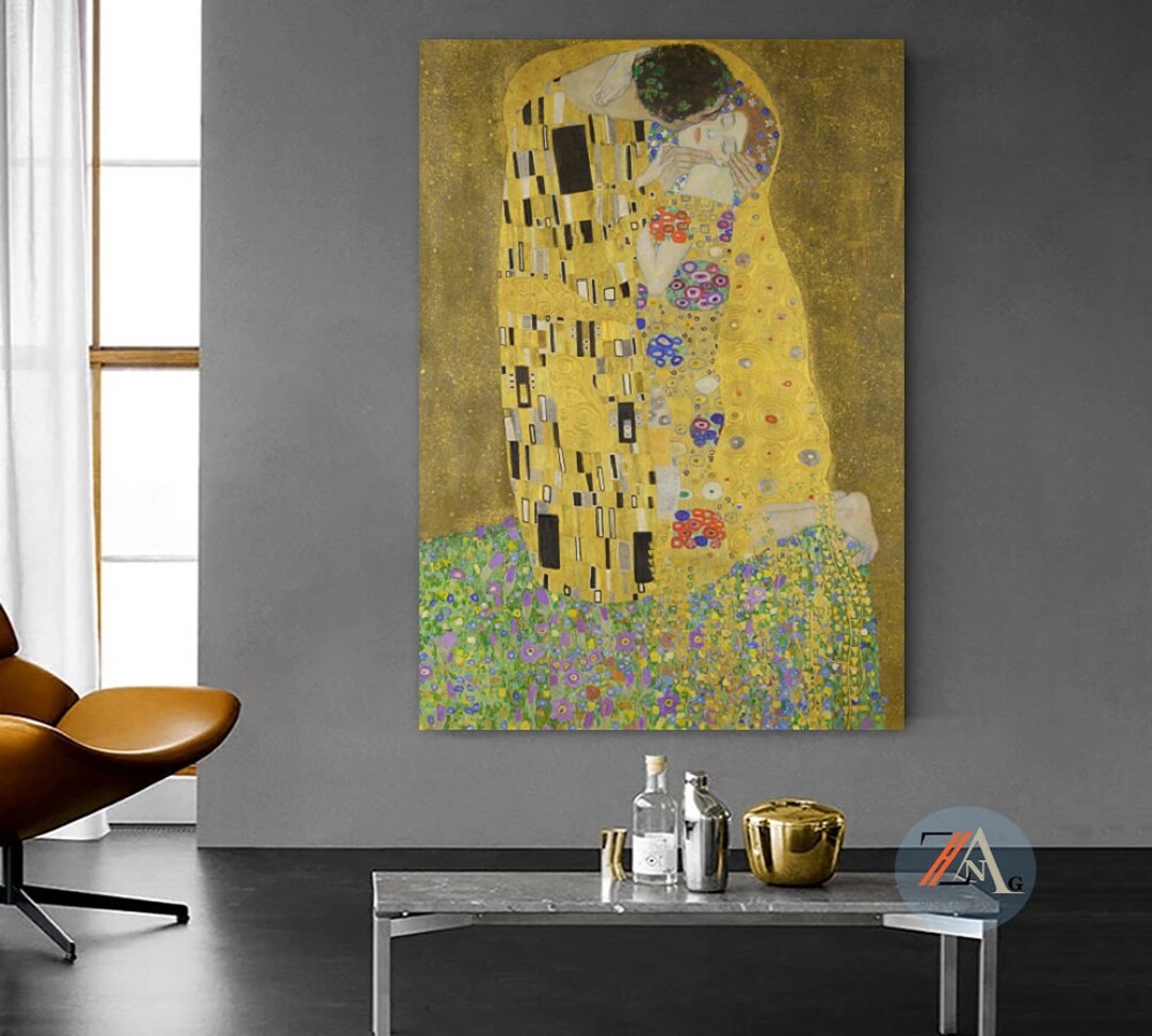 Gustav Klimt the Kiss Canvas Wall Art, Gallery Wrapped Art, Famous ...