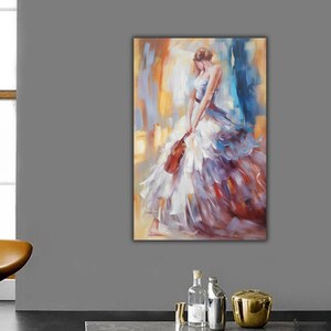 Woman With Violin Wall Art, Abstract Canvas Print, Woman With Violin Canvas Art, Violin Canvas Print, Canvas Gift, Woman Canvas Poster