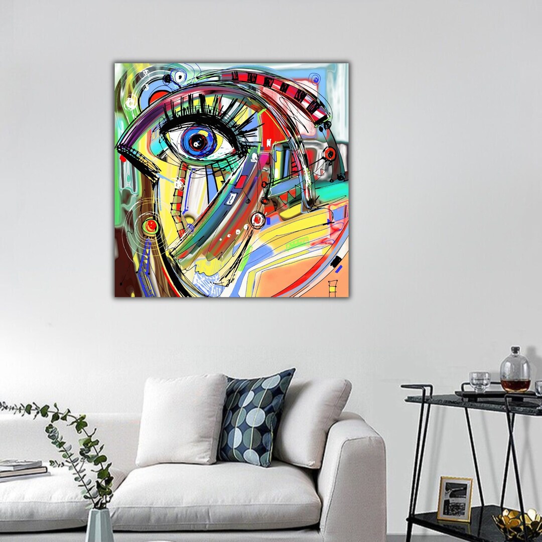 Eye Canvas Wall Art, Eye Abstract Canvas Print, Colorful Eye Canvas ...