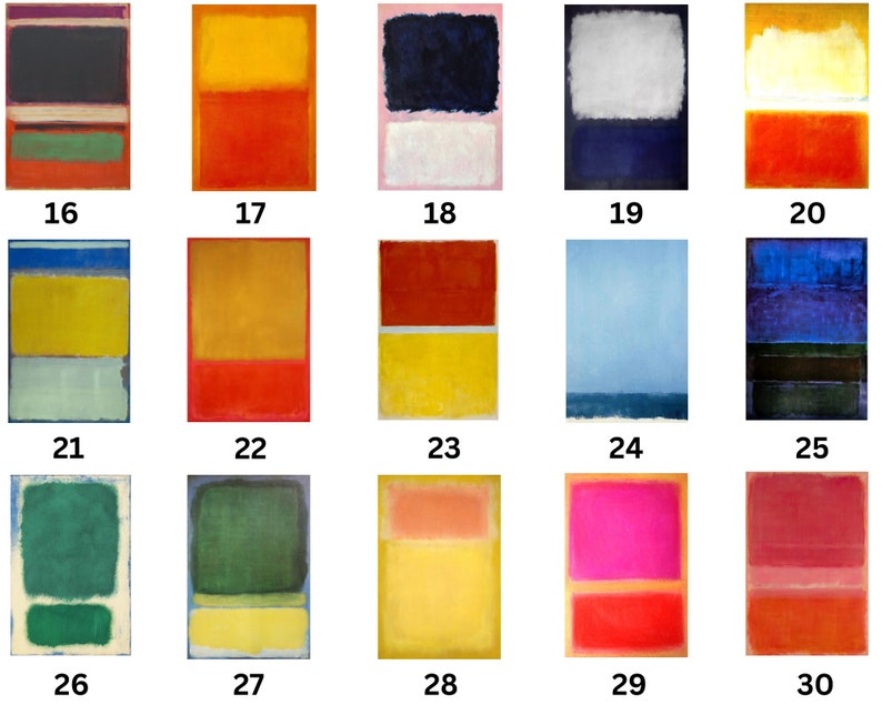Slam Rothko Benutzerdefiniertes Set von 3 Mark Rothko Wandkunst, erstellen Sie Ihr ...