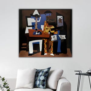 Three Musicians By Picasso WallArt, Pablo Picasso Canvas Print, Picasso Music Fan Gift, Picasso Poster,  Pablo Picasso Modern Fine Art Print