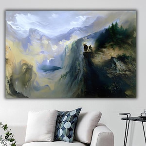 Manfred on the Jungfrau by John Martin, The Last Judgment Wall Art, John Martin Canvas Print, John Martin&#39;s Wall Decor, John Martin Artwork