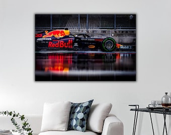 F1 Redbull Racing Car Wall Art, Max Verstappen Canvas Print, RedBull Verstappen Print, Honda F1 Canvas Wall Decor, Formula One Canvas Print.