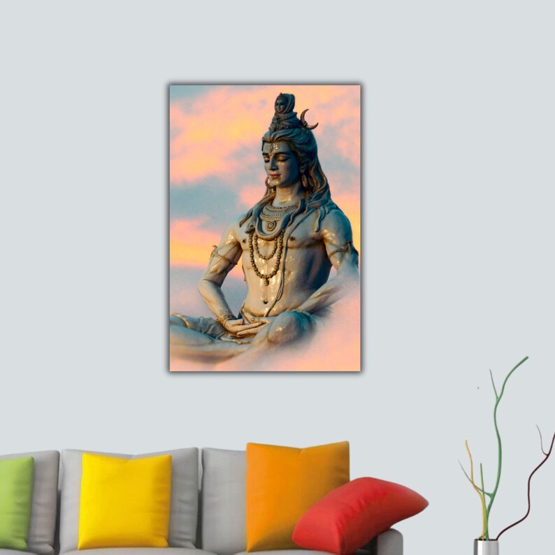 God Shiva Canvas Wall Art Hindu Gods Wall Decor Spiritual Etsy