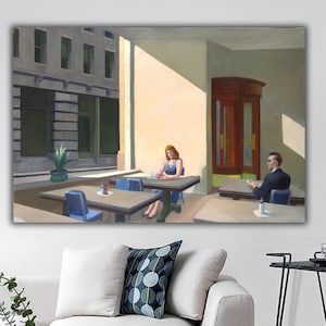 Sunlight in a Cafeteria by Edward Hopper Wall Art, Edward Hopper Canvas Print, Hopper Canvas Wall Decor, Modern Wall Decor, Hopper Art Print
