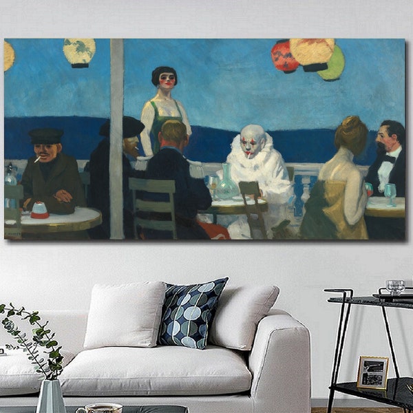 Soir Blue – par Edward Hopper – Affiche d'art mural, peinture sur toile, affiches imprimées sur toile, œuvres d'art, décoration de chambre, 20 x 30 cm