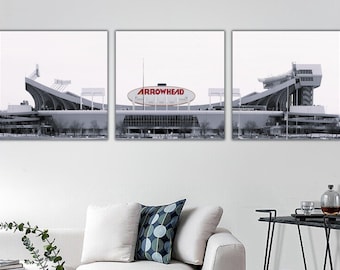 Arrowhead Stadium Canvas Print Set of 3: Kansas City Chiefs Wall Art