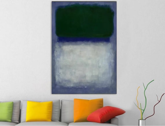Poster Mark Rothko Blue Divided By Blue – Art Abstrait, Haute Qualité Italienne