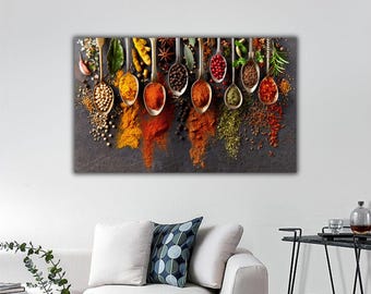Spices Wall Art, Spices Canvas Print, Spices and Herbs Wall Decor ...