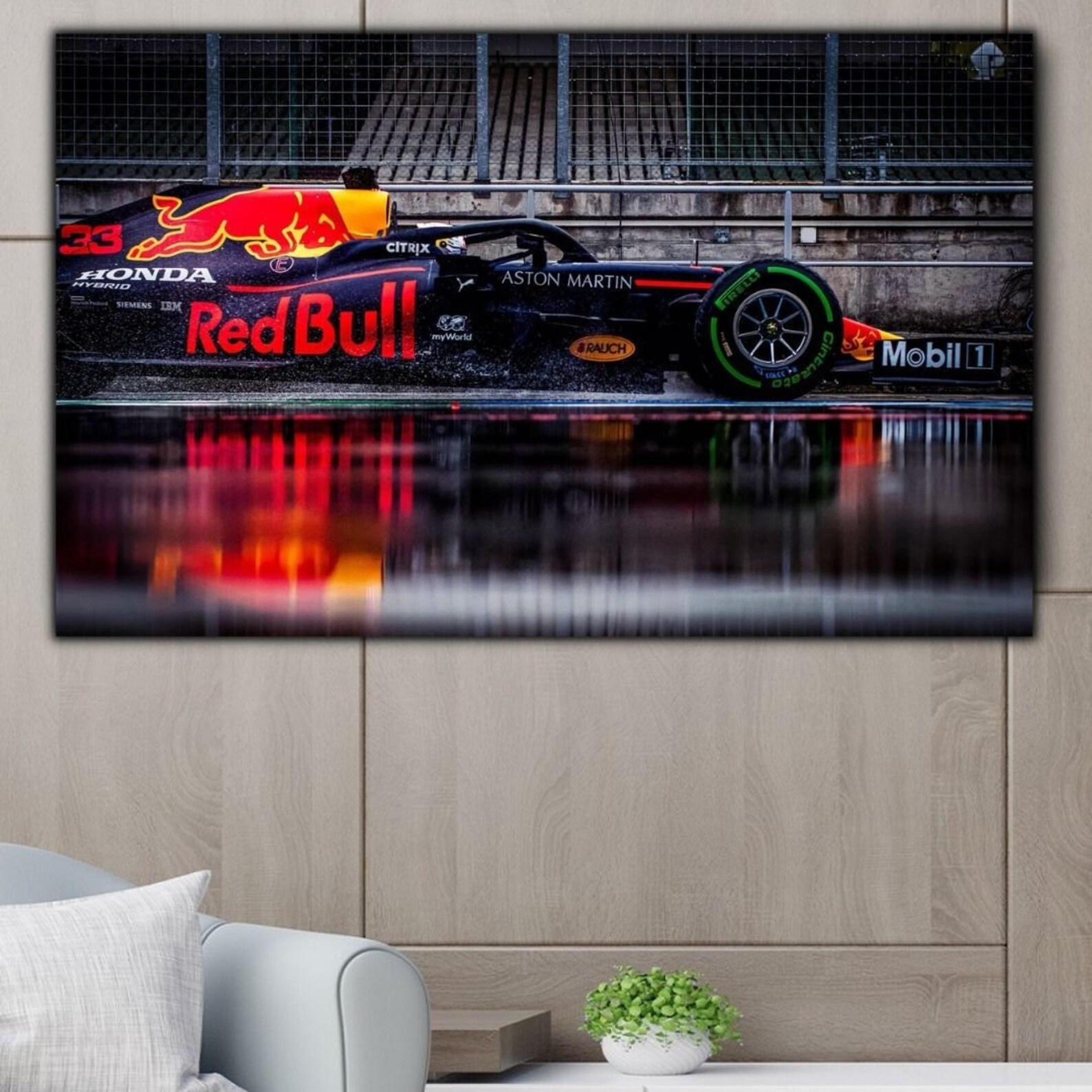 F1 Redbull Racing Car Wall Art, Max Verstappen Canvas Print, Redbull