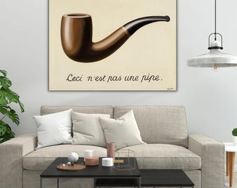 Rene Magritte Ceci n’est pas une pipe Canvas Wall Art, Surrealist Wall Decor, Fine Art Print, Modern Home Decor, Rene Magritte Poster
