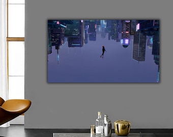 Spider-Man Into the Spider-Verse Canvas Print, Spider-Man Wall Art, Spider-Man Wall Decor, Spider-Verse Canvas Print, SpiderMan Movie Poster