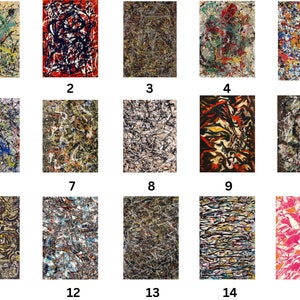 Custom Jackson Pollock Canvas Print, Choose one of from Pollock Image's 15 Artworks, Leave a Message to Us, We will Produce it for You