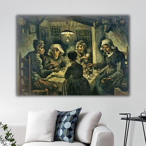 Vincent Van Gogh Canvas Print, Potato Eaters by Van Gogh Wall Art, Van Gogh Exhibition Print, Reproduction Home Decor, Canvas Wall Print