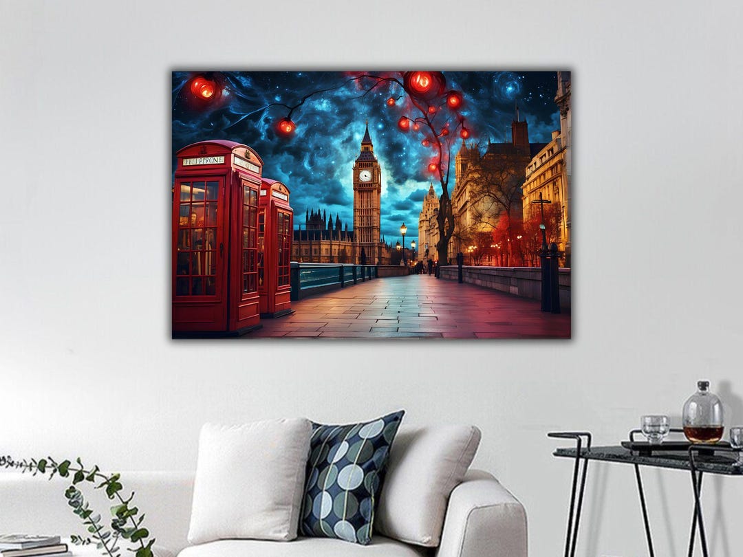 Doctor Who TARDIS Canvas Wall Art, Doctor Who Starry Night Inspired ...