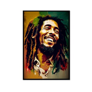 Bob Marley Poster: Digital Print Wall Art, One Love, One Heart. Reggae Style Poster, Art Digital Download All Sizes
