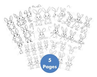 Easter Coloring Pages for Kids, Easter Printable, Easter Fun, Easter Activities, Easter Bunny JPEG 5 Pages