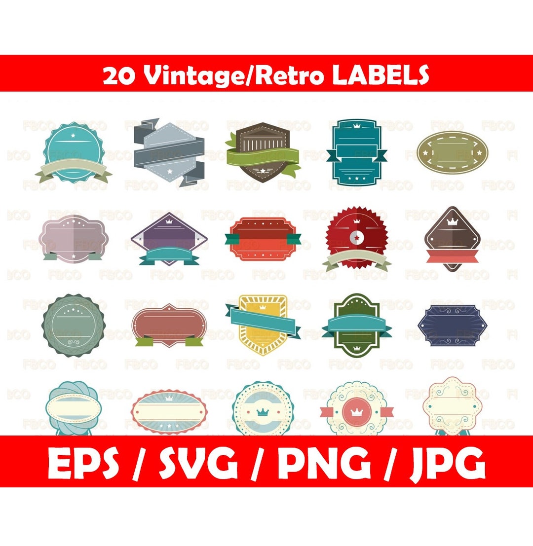 Vintage Labels SVG, Retro SVG, Labels SVG, Vintage Retro Labels for