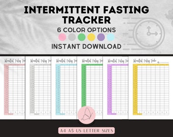 Weekly INTERMITTENT FASTING Tracker| Fasting PRINTABLE| Fasting Journal| Habit Tracker|Fasting Log|Intermittent Fasting Planner|Goal Setting