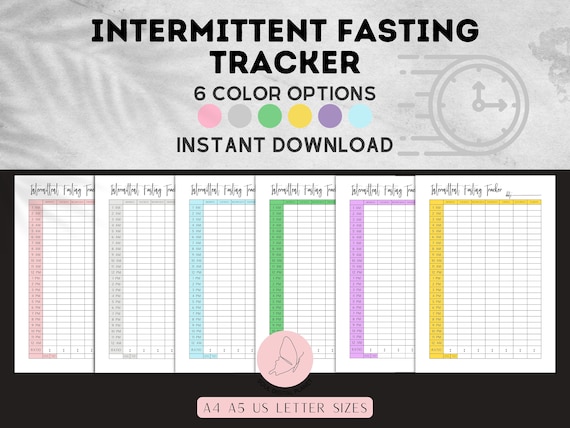 Weekly INTERMITTENT FASTING Tracker| Fasting PRINTABLE| Fasting Journal| Habit Tracker|Fasting Log|Intermittent Fasting Planner|Goal Setting