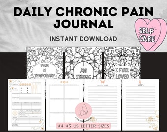 Chronic Pain Journal, Daily Symptom Tracker, Printable Health Tracker, Self Care Planner, Guided Health Journal PDF, Chronic Illness Tracker