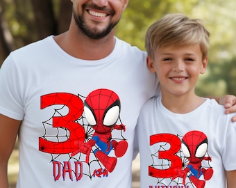 Personalized Spiderman Birthday Sweatshirt, Shirt, Hoodie: Superhero Family Matching Tee