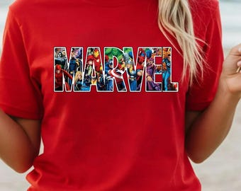 Camiseta con el logotipo de MARVEL, regalo para papá, regalo para un amigo, camiseta de superhéroes, regalo del Día del Padre, camiseta de MARVEL, camisetas de los Vengadores, camiseta con el logotipo de los Vengadores