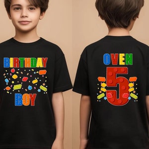 Building Bricks Birthday Boy Shirt: Master Builder Tee, Unisex Tee, Hoodie, Sweatshirt, V-neck, Tank Top