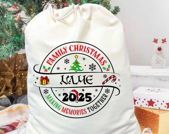 Personalized 2026 Christmas Tote Bag: Family Gift Sack, Making Memories Together